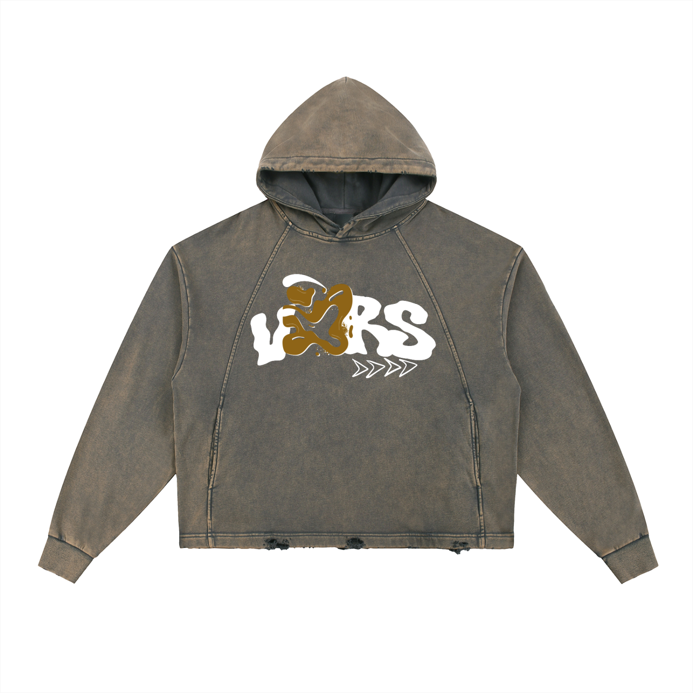 Vintage Washed Frayed-Hem Hoodie